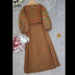 کفتان زنانه نازگل کبریتی پاییزه رنگ موکا