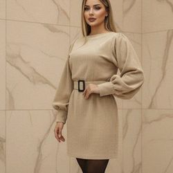 پیراهن نارین جنس مخمل کبریتی ریز زنانه