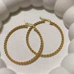 گوشواره استیل حلقه ای پیچی طلایی