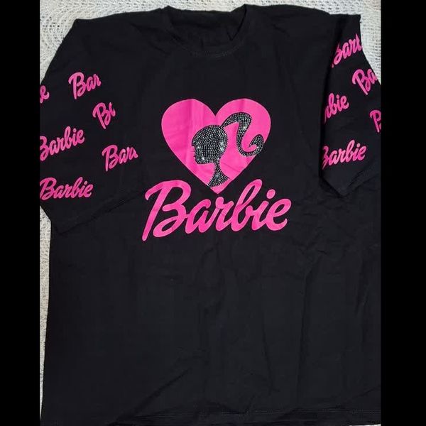 تیشرت مشکی لانگ چاپ صورتی