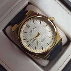 ساعت مچی مردانه والار طرح تیسوت صفحه سفید قاب طلایی