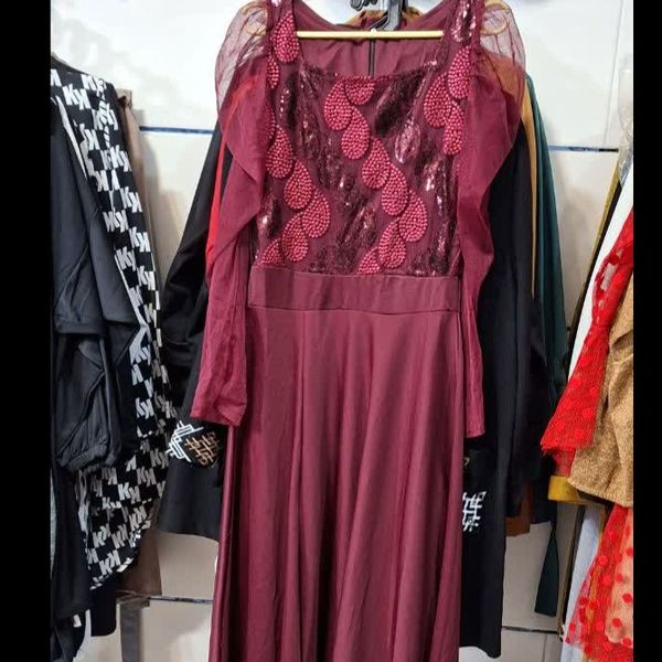 پیراهن مجلسی شیک  یلدایی زنانه قرمز