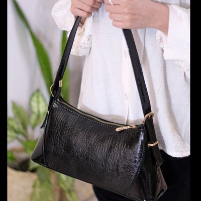 کیف دوشی دخترانه مجلسی چرم براق | کیف زنانه شیک کد 1454