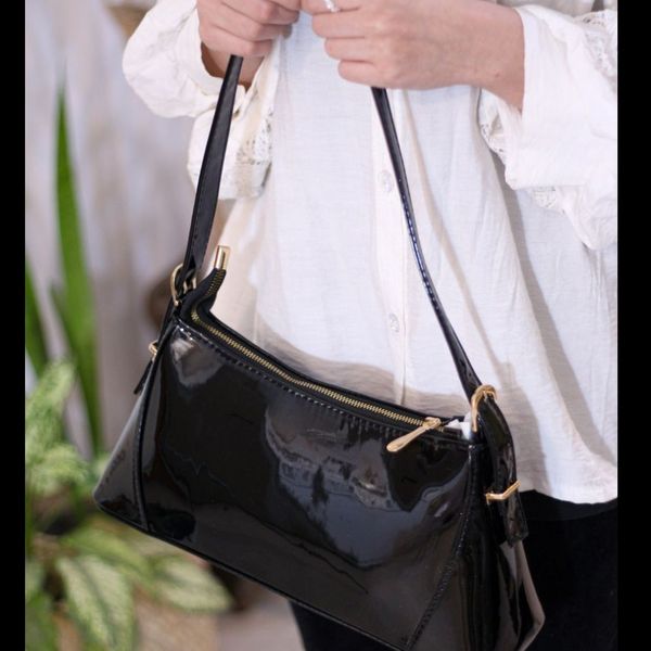 کیف دوشی دخترانه مجلسی چرم براق | کیف زنانه شیک کد 1454