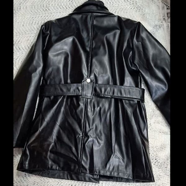 کت چرم یقه خز شیک زنانه