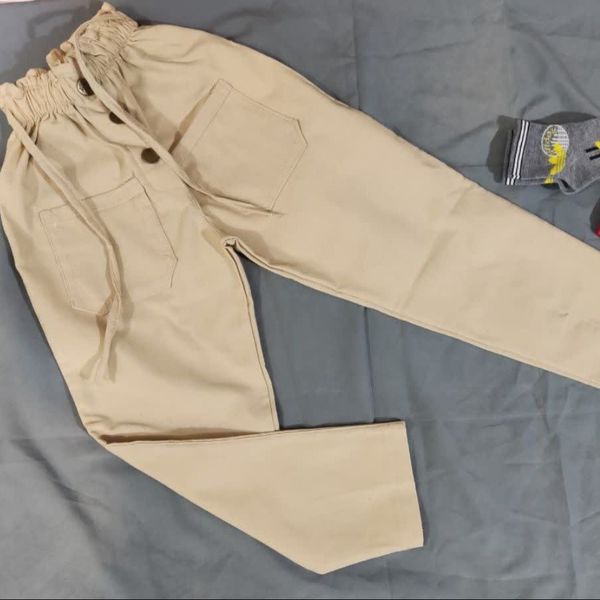 شلوار دخترانه کمرهویجی کتان بنگال