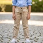 شلوار دخترانه کمرهویجی کتان بنگال