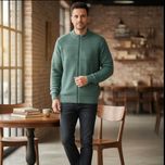 سویشرت بافت ریز مردانه زیپدار