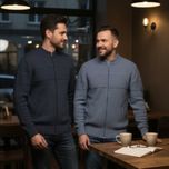 سویشرت بافت ریز مردانه زیپدار