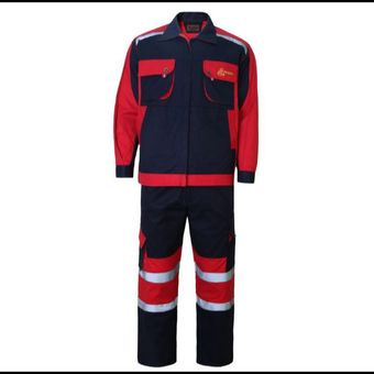 لباس کار کتان سورمه ای قرمز مکسون کد 1356