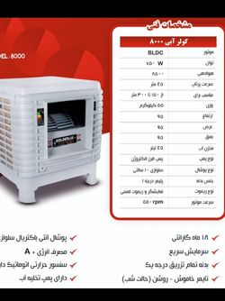 کولر آبی پلیمری 8000 گلدن لوکس Golden Lux روبه رو زن با موتور BLDC