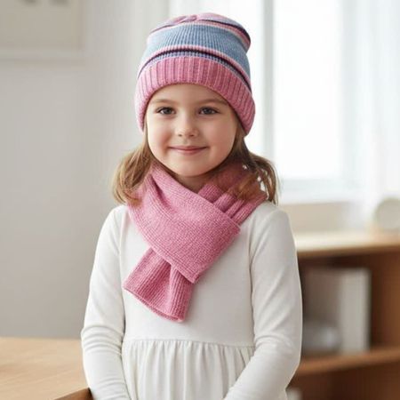 شال وکلاه دخترانه مخمل