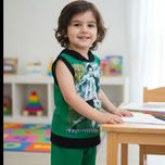 تاب تاب کلاهدار وشلوارک پسرانه شیک فوتبالی باطرح مسی