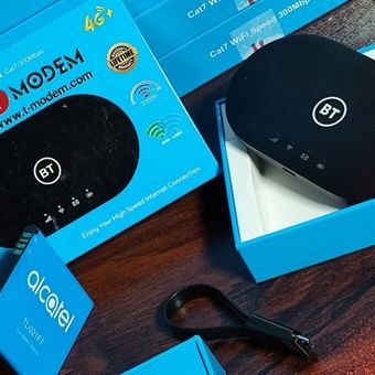 مودم 4.5G قابل حمل آلکاتل مدل BT71 به همراه سیم کارت تک نت با 1000 گیگ اینترنت یکساله