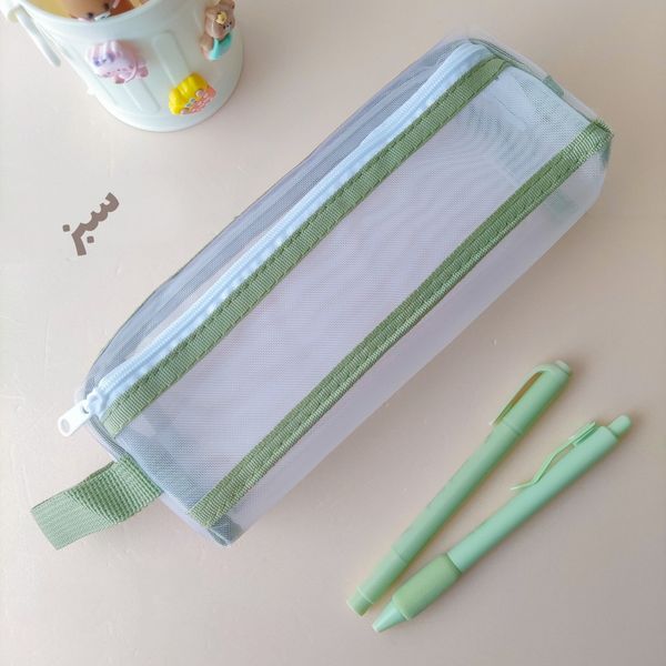 جامدادی توری پاستلی دوزیپ