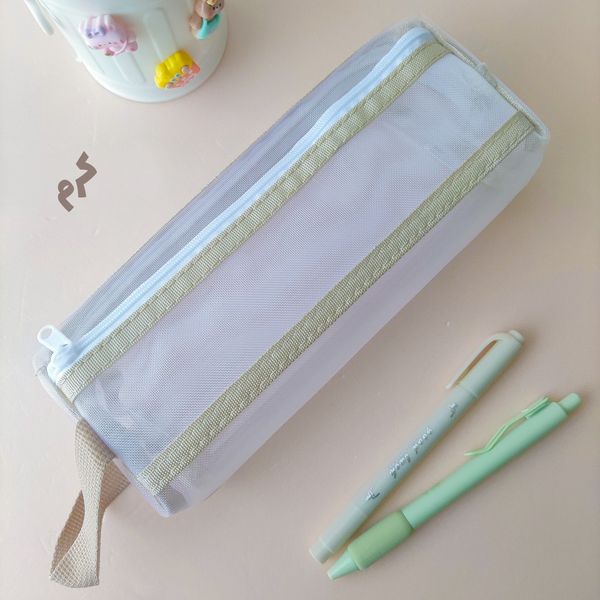 جامدادی توری پاستلی دوزیپ