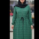 مانتو شیک زنانه ابر وبادی سبز