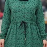 مانتو شیک زنانه ابر وبادی سبز