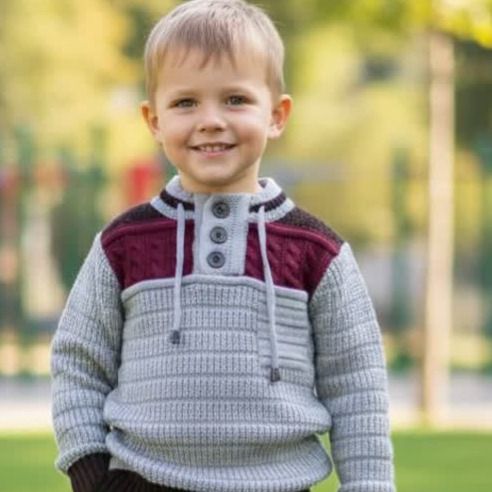 بافت پسرانه یقه دکمه دار