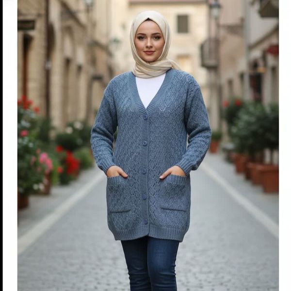 ژاکت زنانه شیک طرح لوزی