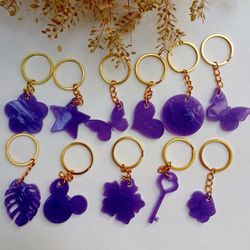 جاکلیدی های رزینی فانتزی رنگ بنفش