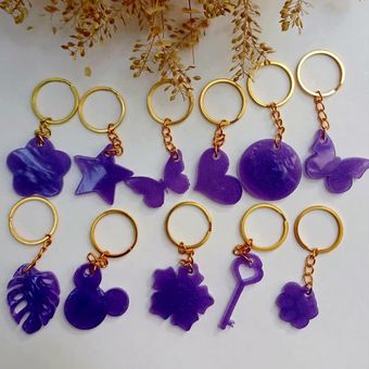 جاکلیدی های رزینی فانتزی رنگ بنفش