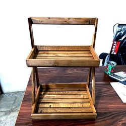 استند چوبی دوطبقه کافیبار | نظمدهنده شیک آشپزخانه