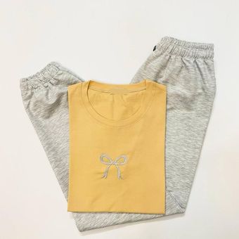 ست گلدوزی پاپیون (زرد چرک)