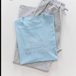 ست گلدوزی پاپیون (آبی آسمانی)