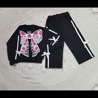 بلوز و شلوار اسپرت دخترانه، رنگ مشکی