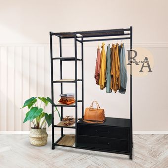 رگال کشو دار ملامینه بدنه آهن با طبقات چوبی