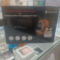 ساعت هوشمند TAURONATH ULTRA | طراحی لوکس، امکانات پیشرفته و باتری قدرتمند+ قاب ساعت + بند فلزی و سیلیکونی+ ایرپاد پرو