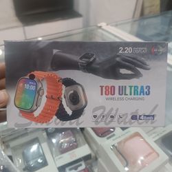 ساعت هوشمند T80 Ultra 3 | طراحی مدرن، امکانات پیشرفته و باتری قدرتمند به همراه 4 عدد بند