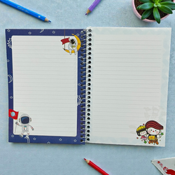 دفترچه یادداشت سیمی حاشیه‌دار پسرانه سایز بزرگ