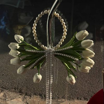 دسته گل لاله مصنوعی 12 شاخه مدل عصایی اروپایی