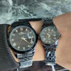 ساعت مردانه و زنانه برند شرکتی مدل 7893فول استیل تمام مشکی