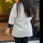 مانتو زنانه جلوزیپ شیک خالدار