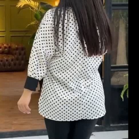 مانتو زنانه جلوزیپ شیک خالدار