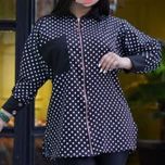 مانتو زنانه جلوزیپ شیک خالدار