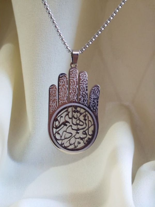 گردن آویز استیل یا قمر بنی هاشم