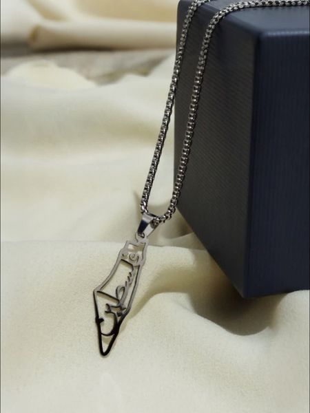 گردن آویز استیل فلسطین (رنگ ثابت)