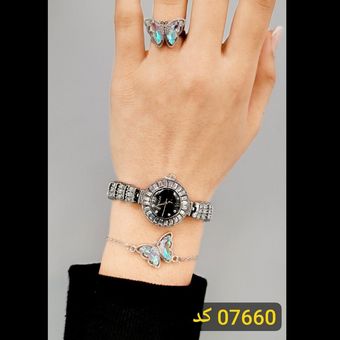 ست ساعت ودستبندوانگشترزنانه کد07660