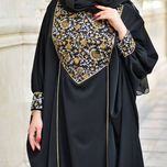 مانتو عبایی مشکی مجلسی فارا