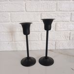 شمعدان فلزی مشکی مدل لاله ست دو عددی SH01