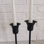 شمعدان فلزی مشکی مدل لاله ست دو عددی SH01