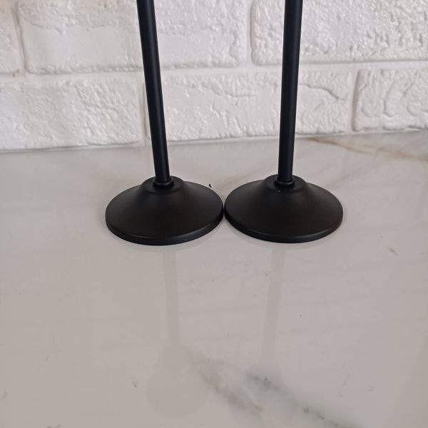 شمعدان فلزی مشکی مدل لاله ست دو عددی SH01