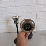 شمعدان فلزی مشکی مدل لاله ست دو عددی SH01