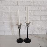 شمعدان فلزی مشکی مدل لاله ست دو عددی SH01