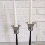 شمعدان فلزی مشکی مدل لاله ست دو عددی SH01