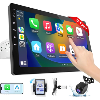 پخش‌کننده خودرو haudio 1DIN با صفحه‌نمایش 10.1 اینچ چرخان اصلی